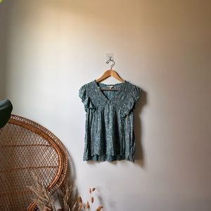 Lucky Brand teal floral top